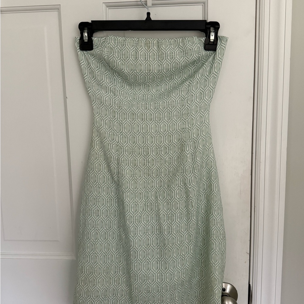 Princess Polly Mint Geometric Strapless Mini Dress